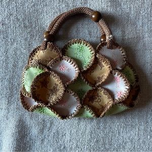 Mini leather petal bag